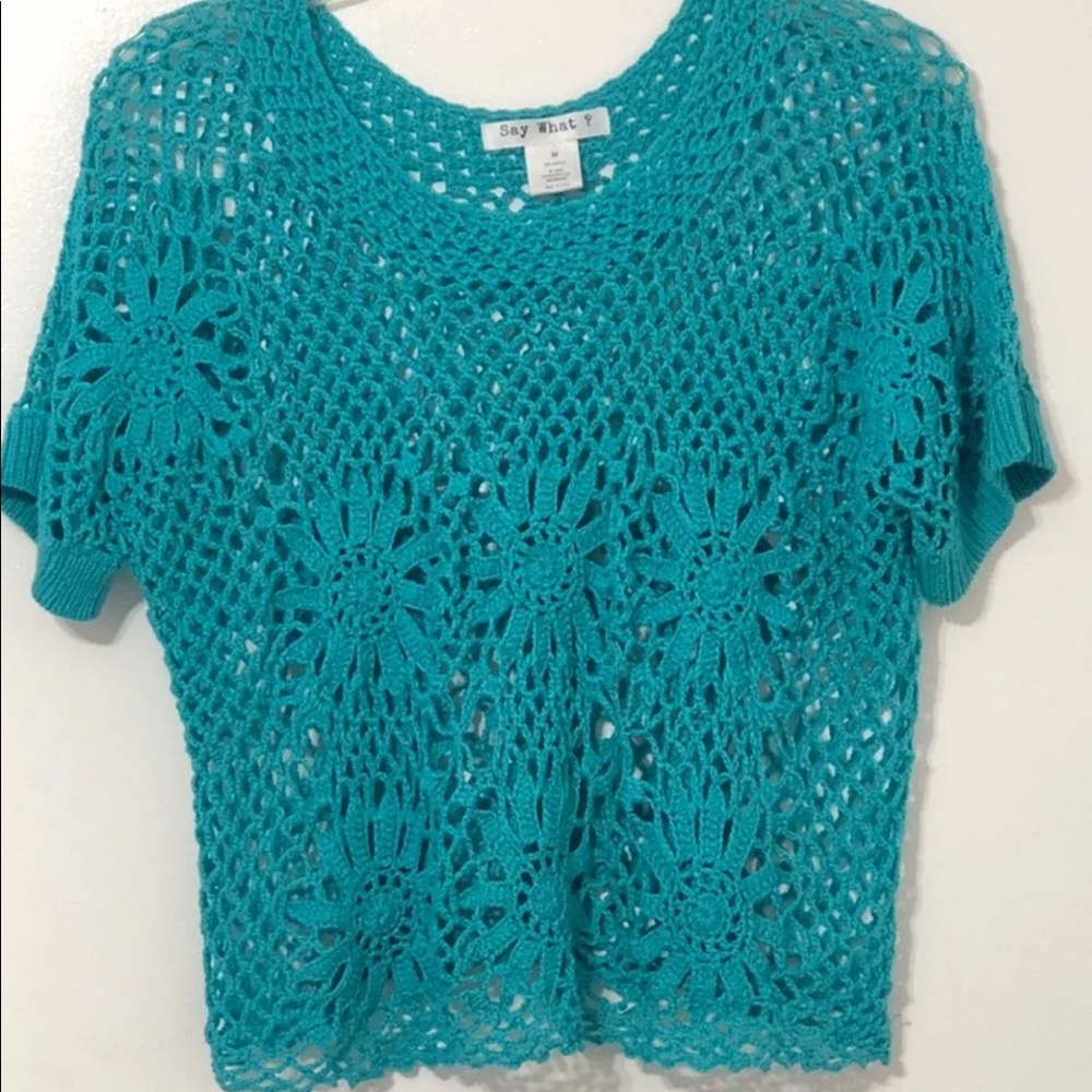 Lace Knitted Crop Top